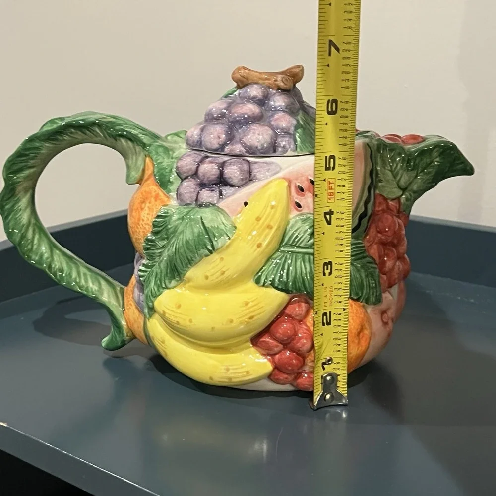 Fitz‎ and Floyd Calypso Fruit Tea Pot 40 oz 1988